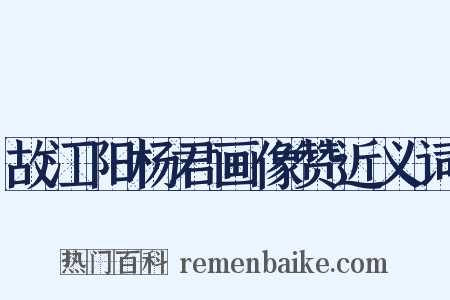 故江阳杨君画像赞近义词是什么意思的图片